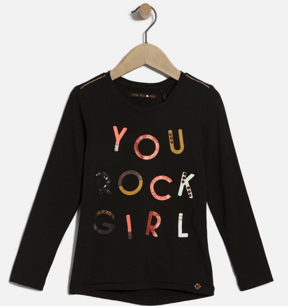IKKS city black longsleeve "You rock girl" noir